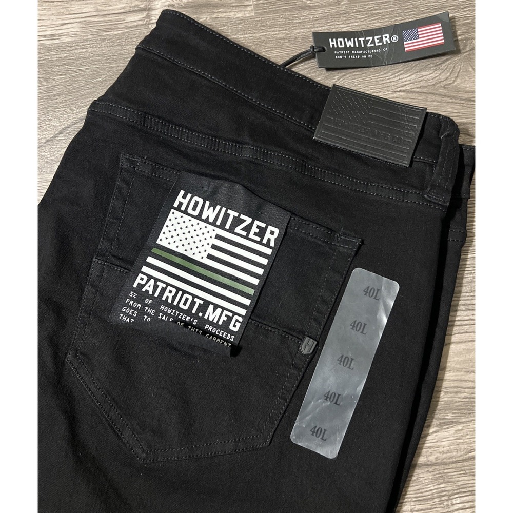 Howitzer Freedom Tactical Boot‎ Cut Black Denim Jeans Size 40L (42x34) New/Tags